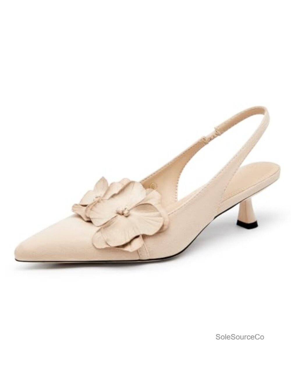 Coutgo Slingback Kitten Heels Pointed Toe Pumps Wedding Party Dress Shoes
